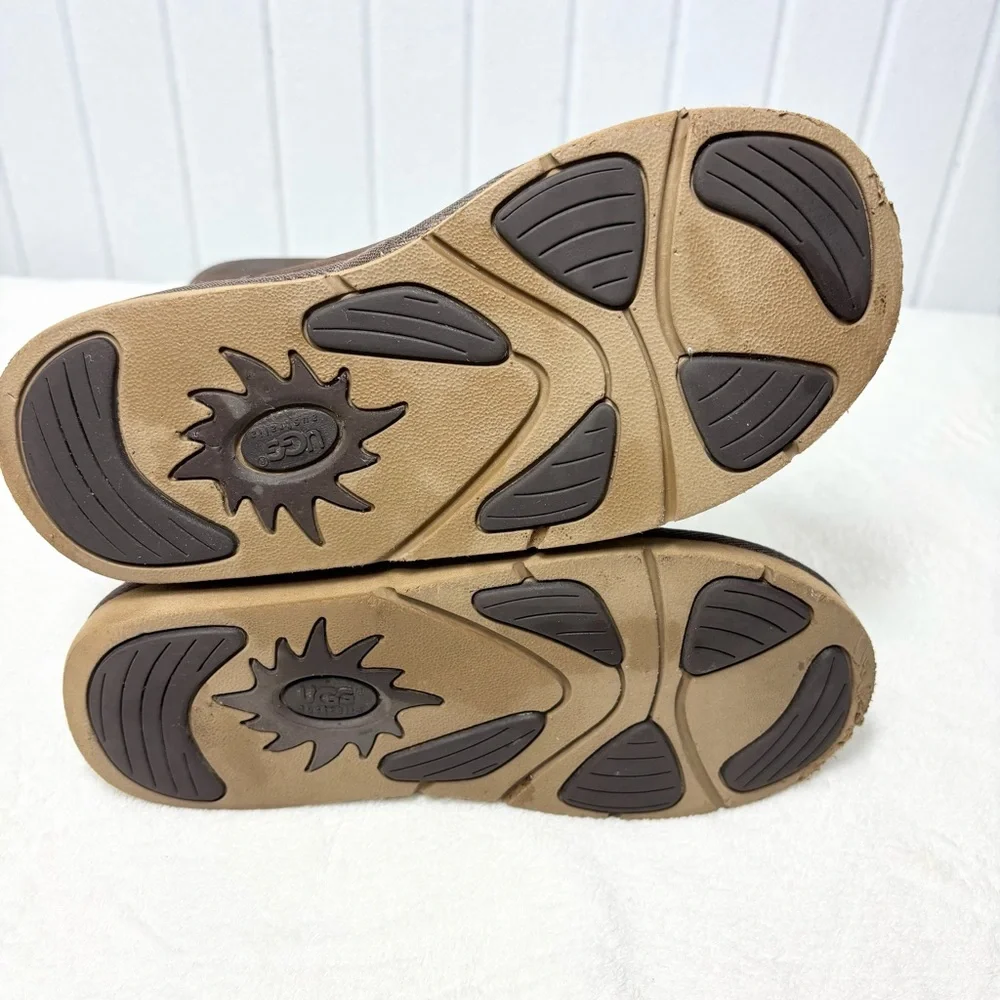 UGG Brown‎ Chocolate Leather Boots with Buckle Size 5